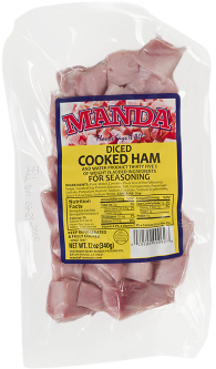 Ham - Manda Diced Cooked Ham, 12 Oz (375x500), Png Download