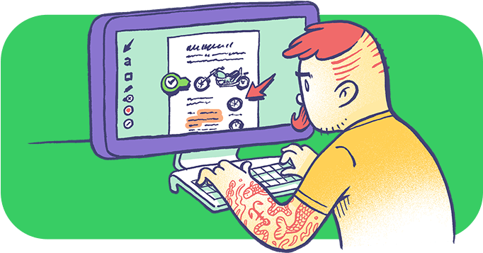 Hipster Man Using Evernote For Desktop (800x435), Png Download