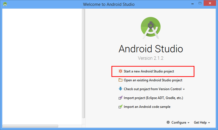 Android Studio - New Project - Android Studio (700x418), Png Download