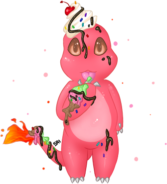 Strawberry Charmander - Cartoon (335x370), Png Download