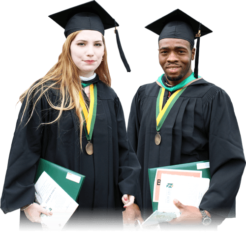 Two Umfk Graduates Holding Their Diplomas - Graduation (500x474), Png Download