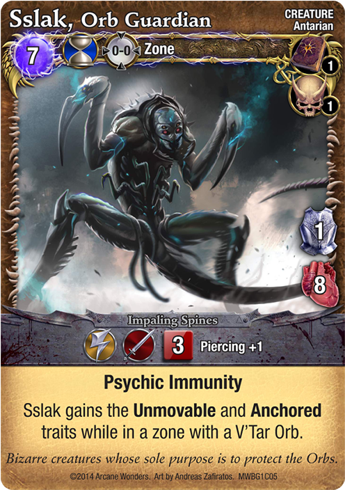 Sslak Were Created By The Dragons To Guard Their Orbs - Mage Wars Domination Cards (550x751), Png Download
