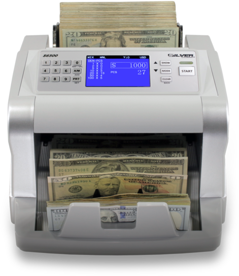Accubanker S6500 Mixed Bill Counter Front - Laser Printing (1024x683), Png Download