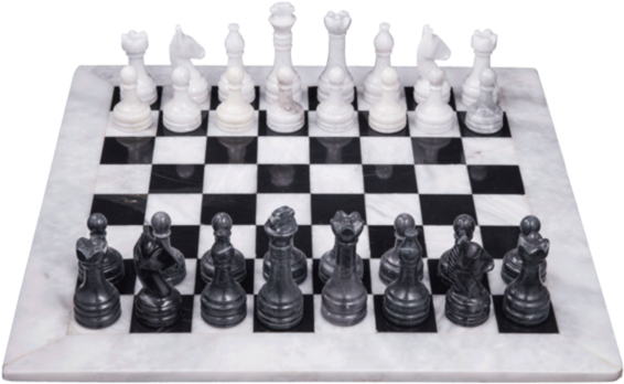 Black & White - Marble Products International Marble Chess Set (600x386), Png Download