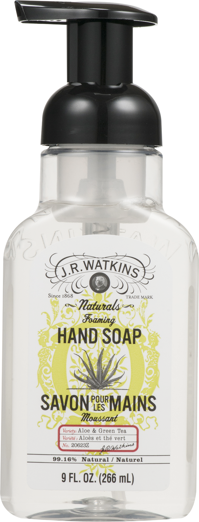 J.r. Watkins Natural Foaming Hand Soap, Aloe (687x1800), Png Download