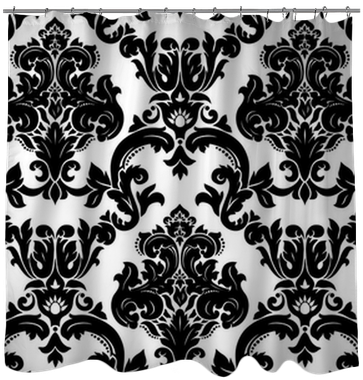 Seamless Damask Pattern Shower Curtain • Pixers® • - Pink Enamel Little Bird Baby Brooch Sterling Silver (400x400), Png Download