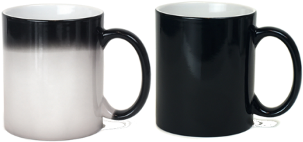 Black To White Color Changing Mug (500x500), Png Download