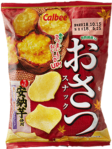 Puffy Sweet Potato Chips - カルビー 50g紫おさつスナックはちみつバター風味 (395x413), Png Download