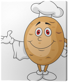 Cute Potato Chef Cartoon Character Canvas Print • Pixers® - Animado Papas En Dibujos (400x400), Png Download