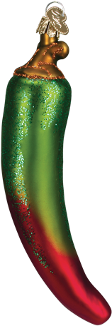 Red Green Chili Pepper Ornament Old World Christmas (516x516), Png Download