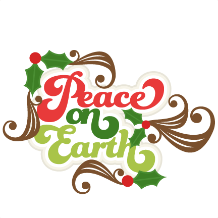 Peace On Earth Title Svg Scrapbook Title Christmas - Peace On Earth Christmas Clipart (432x432), Png Download