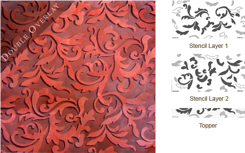 Wallovers Stephanie\'s Damask Topper - Motif (500x350), Png Download