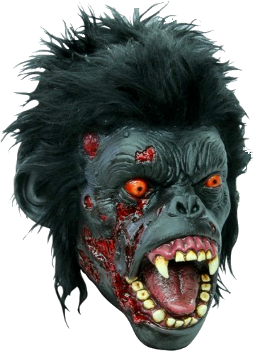 Zombie Chimp Gory Horror Mask - Masques De Gorille (500x500), Png Download