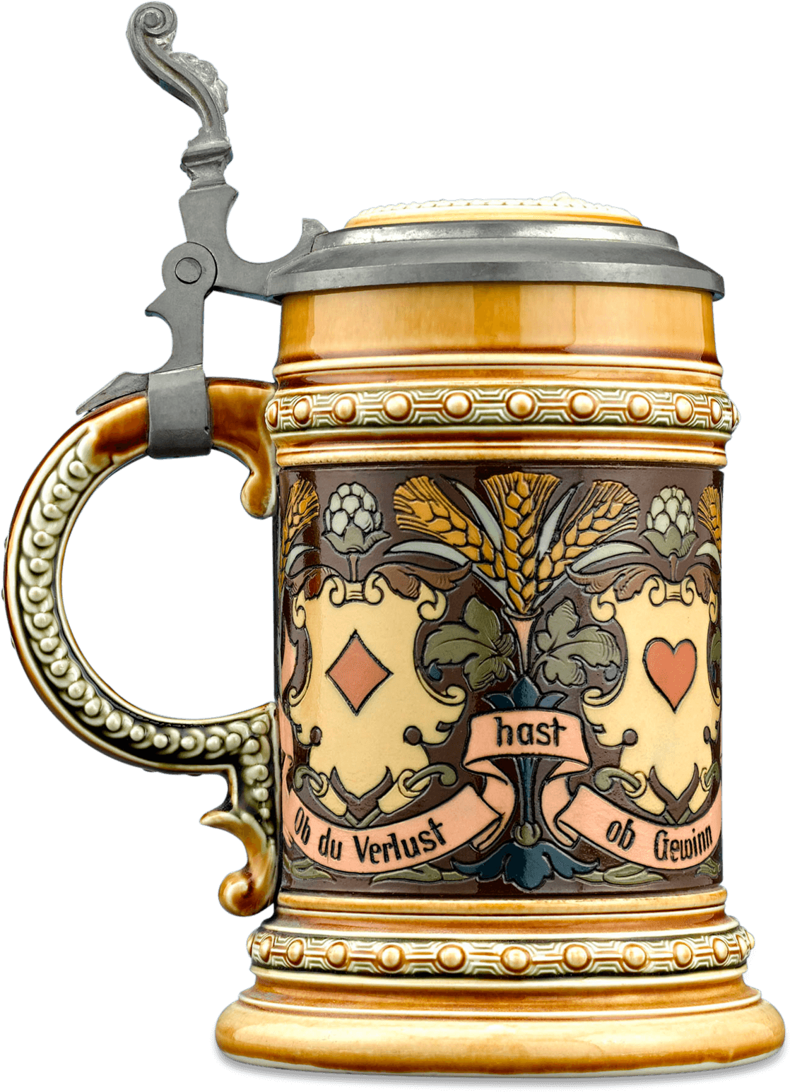 Mettlach French Playing Cards Beer Stein (1750x1750), Png Download