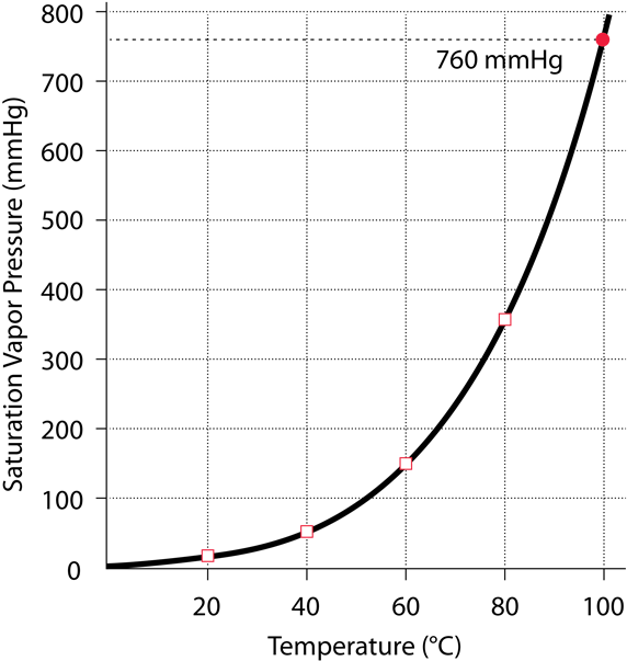 Saturated Vapor Pressure For Water - Temp Vapor Pressure Graph (594x618), Png Download