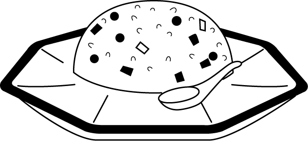 Fried Rice Cliparts Free Download Free On - Fried Rice Black And White (633x290), Png Download