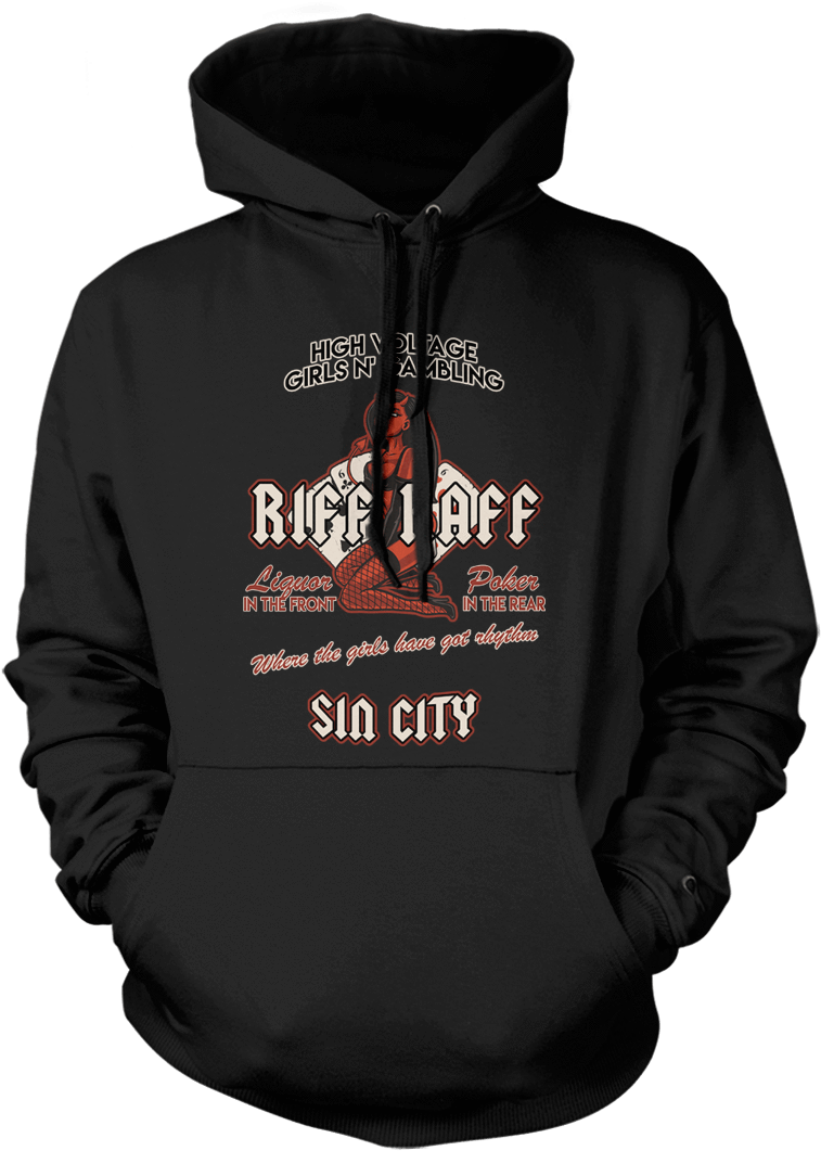 Ac/dc Inspired Riff Raff Strip Club Sin City T-shirt - Bowhunting Hoodie (800x1100), Png Download