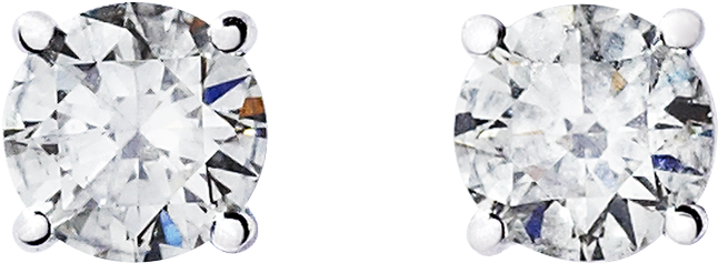 Diamond Stud Earring 4-prong Setting In White Gold - Renesim 1 Carat D Flawless Diamond Stud Earrings (940x940), Png Download