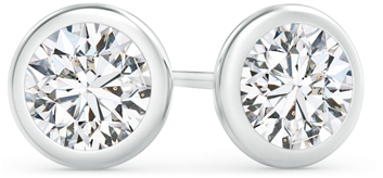 Martini Setting Bezel Set Lab Grown Diamond Stud Earrings (900x900), Png Download
