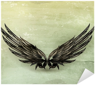 Vinilo Pixerstick Alas Negras, De Estilo Antiguo • - Wings Old (400x400), Png Download
