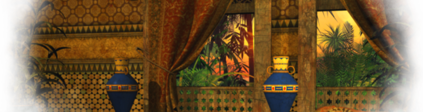 Back Aladdin And The Lamp - Ancient Spa Shower Curtain (1700x450), Png Download