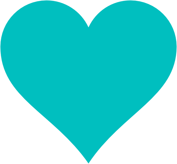 Blue Heart Clip Art At Clker - Teal Heart Clipart (600x556), Png Download