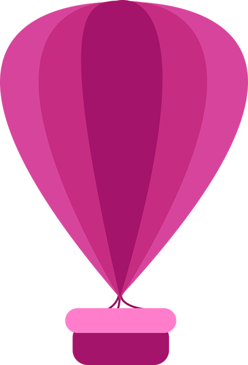 Hot Air Balloon Clipart Light Pink - Balon Udara Pink Png (489x720), Png Download