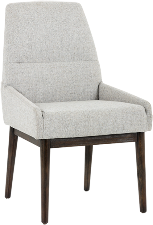 Lucas Dining Chair - Sunpan Lucas Distressed Walnut Marbled Grey Upholstered (1000x800), Png Download