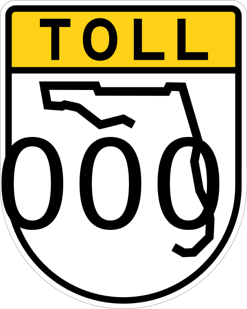 This Image Rendered As Png In Other Widths - Toll Road Florida 528 (500x625), Png Download