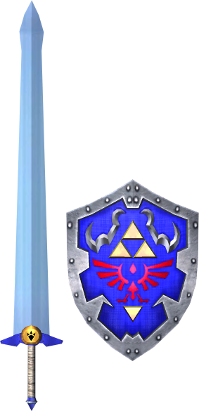 Biggoron's Sword And Hylian Shield - Biggoron Sword Soul Calibur 2 (283x585), Png Download