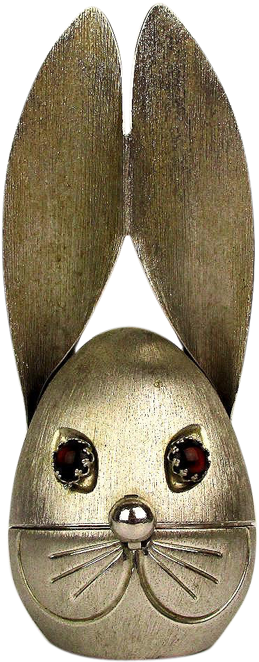 Vintage Napier Rabbit Bunny Head Coin Bank W/ Jewel - Rabbit (952x952), Png Download