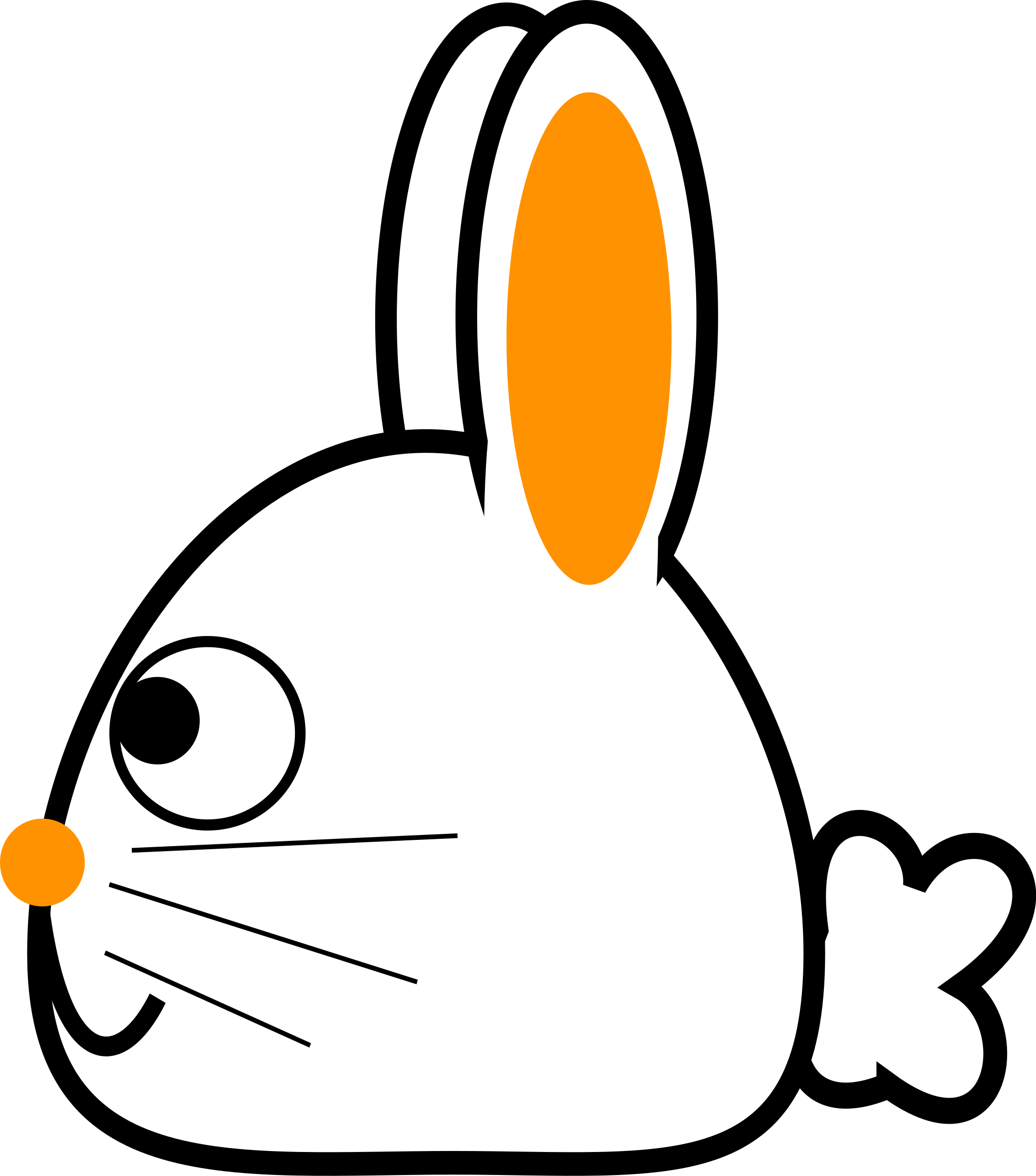 This Free Icons Png Design Of Spring Bunny Side Orange (2115x2400), Png Download