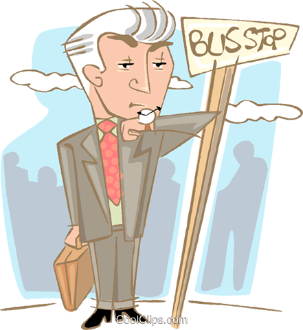 Waiting At The Bus Stop Checking Watch Royalty Free - Waiting At The Bus Stop Clipart (441x480), Png Download