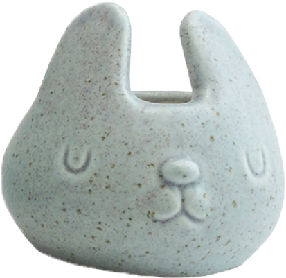 Bunny Head Planter Lt Blue Speckle Sml 10cm - Fish (500x500), Png Download