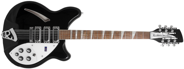 Rickenbacker Semi Hollowbody F Holes 12 String - Rickenbacker 360 Semi-acoustic Electric Guitar - Jetglo (750x315), Png Download