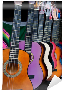 Row Of Multi-colored Mexican Guitars Wall Mural • Pixers® - Acoustic Guitar (400x400), Png Download