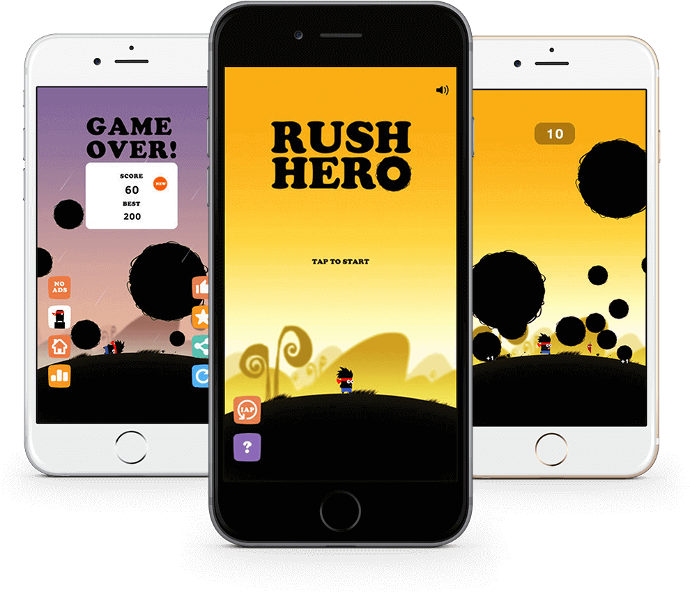Rush Hero Is An Ios Gaming Application Developed By - Iphone (1000x1000), Png Download