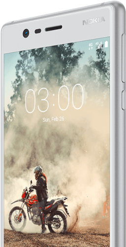Nokia - Nokia 3 - Silver White (285x500), Png Download