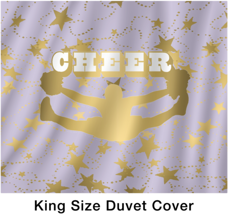 Cheer Silhouette With Stars In Gold And Light Purple - Duvet (480x480), Png Download