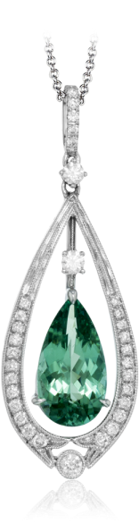 Simon G 18k White Gold Teardrop Shaped Pendant Image - Pendant (600x600), Png Download