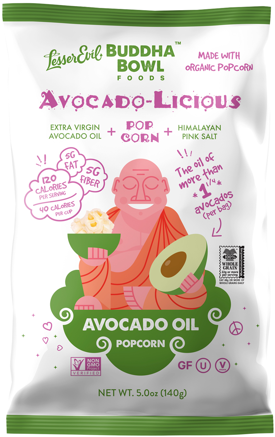 Lesser Evil Avocado Licious Popcorn - Buddha Popcorn (1000x1421), Png Download