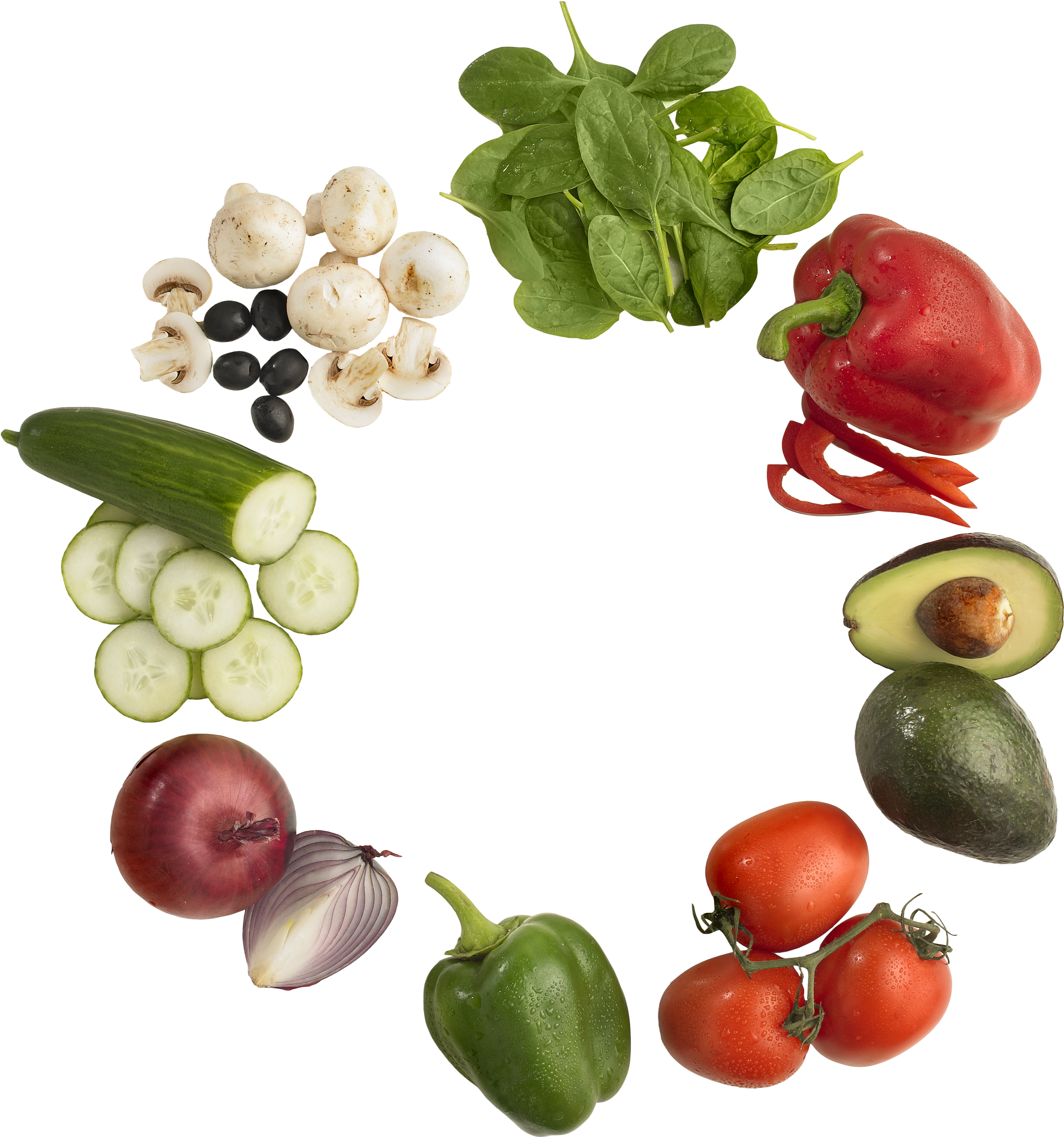Images Of Vegetables Such As Tomatos, Avocados, Red - Vegetable (2880x2831), Png Download