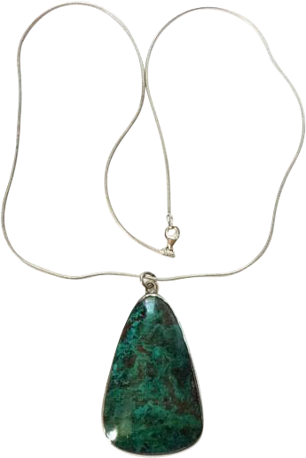 Vintage Chrysocolla Gemstone Sterling Silver Teardrop - Jewellery (515x515), Png Download