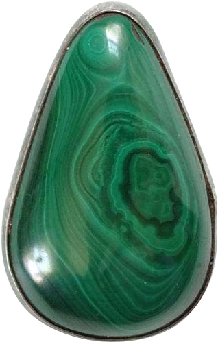 Vintage Green Malachite And 925 Sterling Silver Gemstone (498x498), Png Download