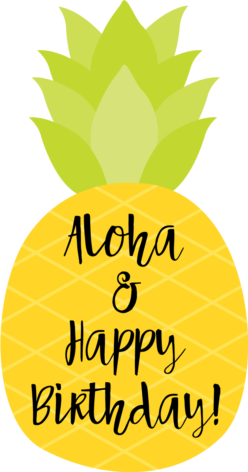 Happy Birthday Tag Pineapple - Happy Birthday Pineapple Theme (1200x1800), Png Download