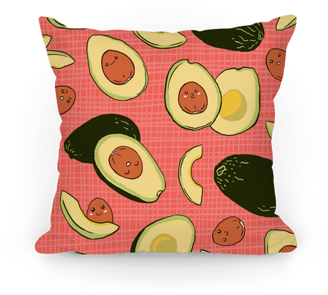 Adorable Kawaii Avocados Pillow - Pillow (484x484), Png Download