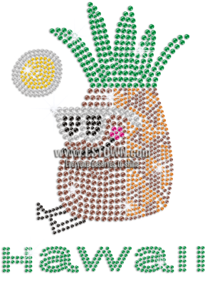 Cute Hawaii Pineapple Iron-on Rhinestone Transfer - Illustration (450x450), Png Download