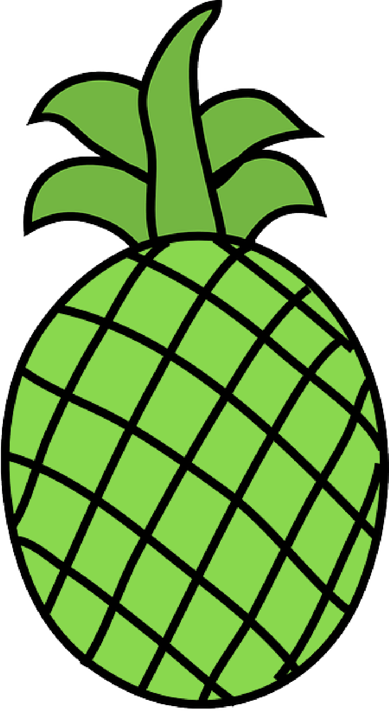 Free Pictures Pineapple - Fruits Clipart For Coloring (800x1462), Png Download