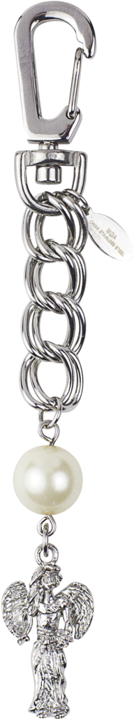 White Pearl Bag Charm, Stainless - Bag Charm (768x1024), Png Download