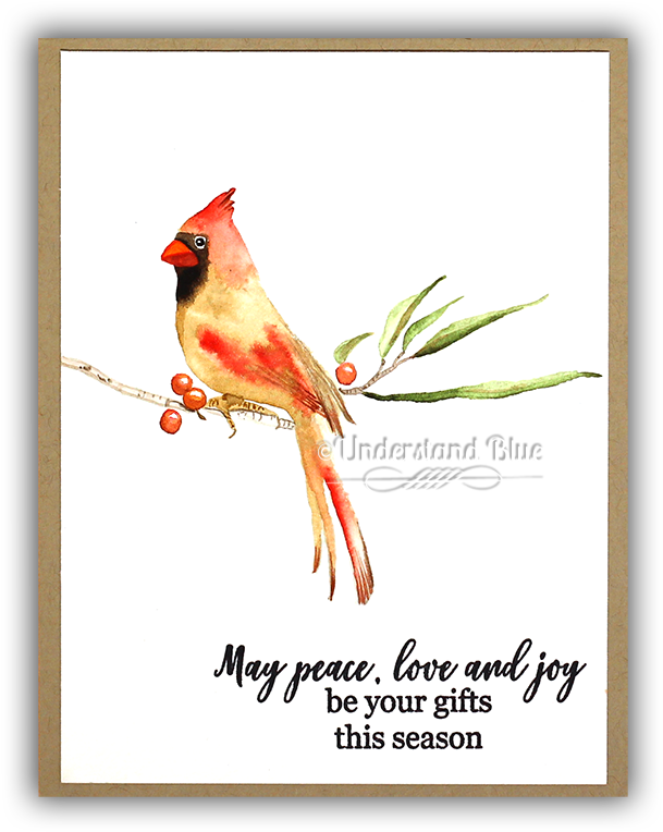 Watercolor Female Cardinal By Understand Blue - Northern Cardinal (650x801), Png Download